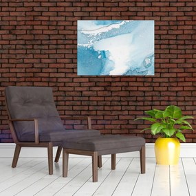 Tablou pe sticlă - Decor albastru (70x50 cm)