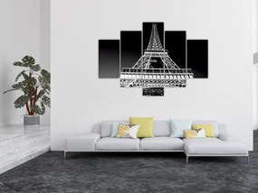 Tablou - Turnul Eiffel, alb-negru (150x105 cm)