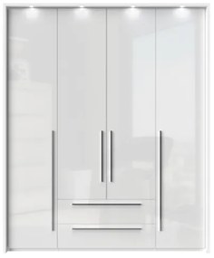 Dulap 4 usi si 2 sertare 180cm PIANO WHITE