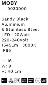 Aplica LED iluminat ambiental perete exterior IP65 MOBY negru