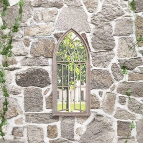vidaXL Oglindă de grădină, nisipiu, 70x30 cm, fier, uz exterior