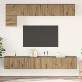 vidaXL Set comodă TV cu raft Pe perete Altele 5 pcs stejar artizanal Mediu 100 cm