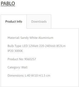 Aplica LED stil ambiental PABLO alba L-40cm, NVL-9060257
