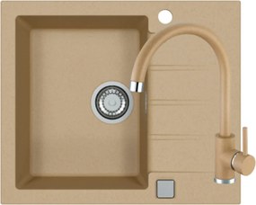 Set chiuveta bucatarie Alveus Cadit 10 bej 59x50 cm si baterie Kati monocomanda