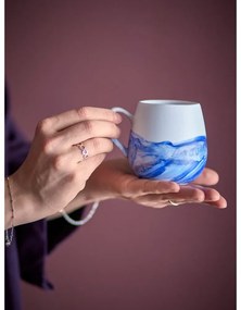 Cești albe/albastre 4 buc. din gresie 250 ml Lyre – Bloomingville