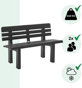 Bancă de grădină ORCHIDEA, 110x52x71cm, antracit I.P.A.E-Progarden