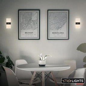 Briloner 3888015 - Aplică LED de perete reîncărcabilă cu senzor AURA, 2,5 W/5 V, 1800 mAh, neagră