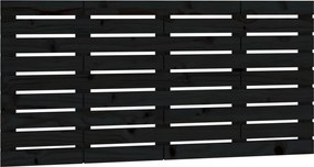 vidaXL Tăblie de pat pentru perete, negru, 146x3x63 cm, lemn masiv pin