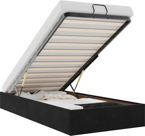 vidaXL Cadru de pat otoman fără saltea Negru 90x200 cm catifea