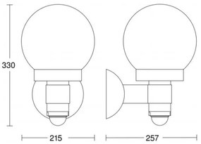 Steinel 059880 - LED Lampă exterior cu senzor L 115 1xE27/60W/230V IP44