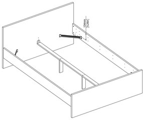 Pat matrimonial în culoare naturală cu aspect de lemn de stejar fără somieră 140x200 cm Naia – Tvilum