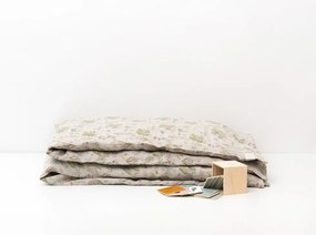 Lenjerie de pat din in pentru copii Linen Tales Botany, 70 x 100 cm, bej