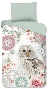 Lenjerie de pat verde din flanelă pentru pat de o persoană 140x200 cm Omaira – HIP