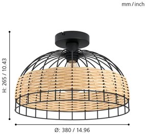 Eglo 43398 - Plafonieră ANWICK 1xE27/60W/230V