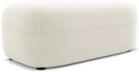 Taburet alb cu tapițerie din catifea Moana – Makamii