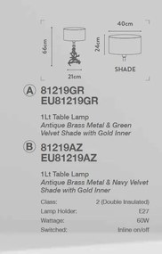 Veioza/Lampa de masa design lux elegant Belle alama/velvet