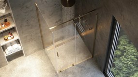 Cabina de dus dreptunghiulara Rea Montana cu usa culisanta 130x80 auriu periat