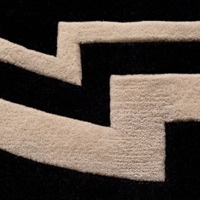 Covor rotund elegant design LUX, Palazzo 280cm negru/ alb 110586 HZ