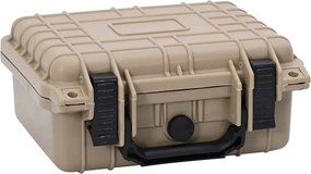 vidaXL Geamantan rigid cu depozitare Nisipiu 27 x 24,5 x 12,5 cm