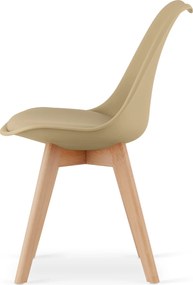 OFERTA Scaun bej BALI MARK cu picioare din lemn de fag Calitate II