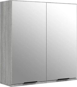 vidaXL Dulap de baie cu oglindă, gri sonoma, 64x20x67 cm