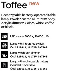 Lampa LED exterior cu baterie reîncarcabila, IP65, Toffee pt d160 h050, Cafenie