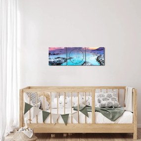 Tablou - Laguna albastră din Islanda (cu ceas) (90x30 cm)
