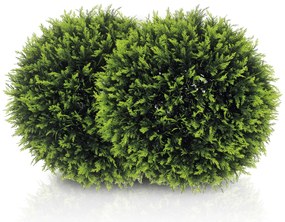 HOMCOM Set de 2 Plante Artificiale Sferice de Cedru, Plante Fictive Anti-UV, Ø45 cm, Verde | Aosom Romania
