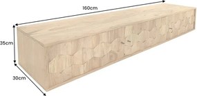 Comoda suspendata din lemn de salcam Mystic Living 160cm