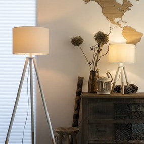 Set de lampă de masă și de podea cu umbră albă - Pip