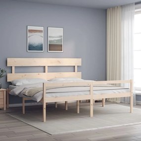 3195371 vidaXL Cadru de pat senior cu tăblie, 200x200 cm, lemn masiv