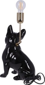 Lampa ceramica Bulldog Negru lucios h 35 cm