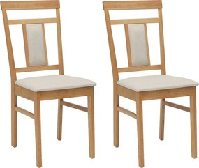 vidaXL Scaun de sufragerie 2 pcs Natural și deschis