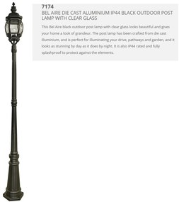 Stalp de iluminat exterior stil traditional Bel Aire 7174 SRT