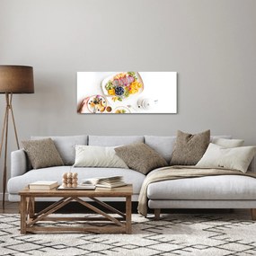 Tablou cu farfurie cu fructe pe masă (120x50 cm)