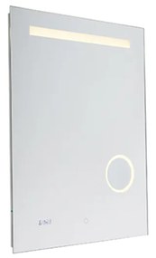 Oglindă de baie 60x80 cm incl. LED cu regulator tactil și ceas - Miral