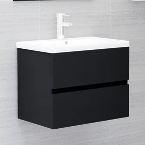 804738 vidaXL Mască de chiuvetă, negru, 60 x 38,5 x 45 cm, PAL