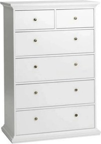 Comoda PARIS, 70306/76718, alb, PAL infoliat, 96x49x140 cm