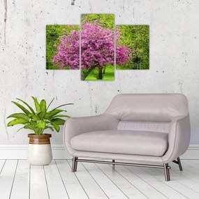 Tablou cu pom înflorit pe luncă (90x60 cm)