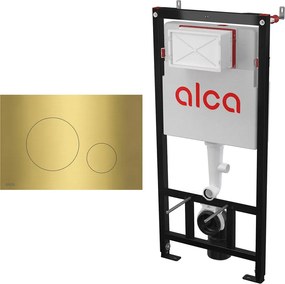 Set rezervor WC cu cadru incastrat Alca AM101/1120 si clapeta de actionare TURN-BRASS alama