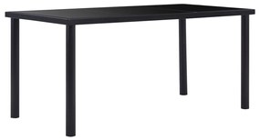 vidaXL Masă de bucătărie, negru, 160 x 80 x 75 cm, sticlă securizată