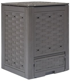 vidaXL Compostor de grădină, maro, 60x60x83 cm, 300 L plastic ratan