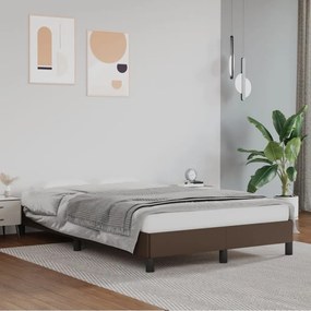 346895 vidaXL Cadru de pat, maro, 120x200 cm, piele ecologică