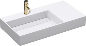 Lavoar pe blat Rea Archi compozit dreptunghiular 75 cm alb lucios