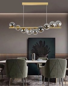 Lustra dining cu 9 globuri fumurii
