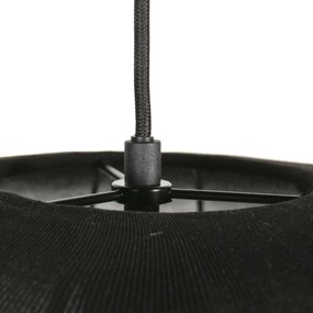 Lampă pandantiv Japandi neagră cu abajur din stofă 45cm - Sable