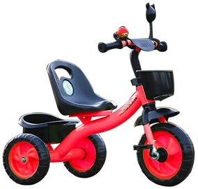 Tricicleta cu pedale pentru copii 2-5 ani, Rosu