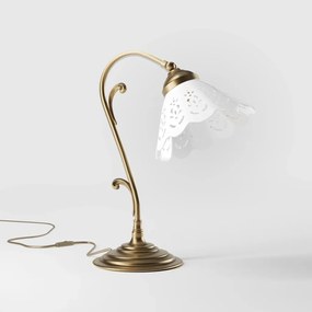 Lampa de masa din alama si abajur ceramic Zefira