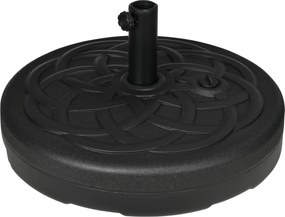 Outsunny Bază pentru Umbrele cu Stâlpi Ø38/48mm și Umplere cu 25 kg de Apă sau 35 kg de Nisip, Ø56x30.5 cm, Negru | Aosom Romania