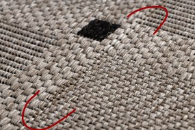 Covor sisal Floorlux 20079 Pătrat argintiu si negru - SECUNDAR-COTATI PRODUSUL